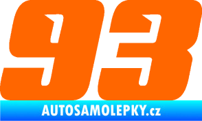 Samolepka Startovní číslo 93 typ 6 Fluorescentní oranžová