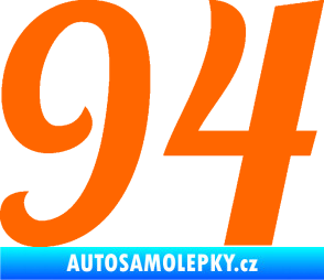 Samolepka Startovní číslo 94 typ 3    Fluorescentní oranžová