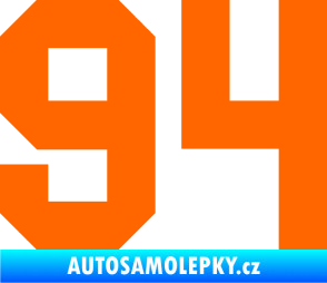 Samolepka Startovní číslo 94 Fluorescentní oranžová