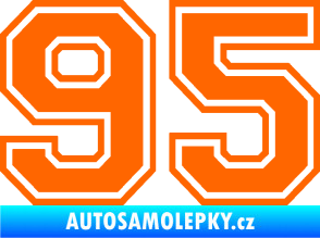 Samolepka Startovní číslo 95 typ 4 Fluorescentní oranžová