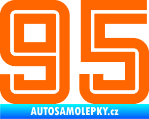 Samolepka Startovní číslo 95 typ 7 Fluorescentní oranžová