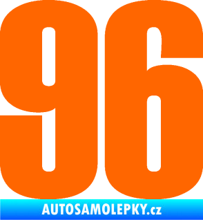 Samolepka Startovní číslo 96 typ 2     Fluorescentní oranžová