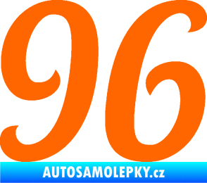 Samolepka Startovní číslo 96 typ 3    Fluorescentní oranžová