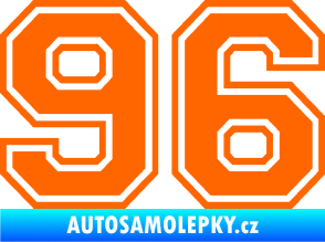 Samolepka Startovní číslo 96 typ 4 Fluorescentní oranžová