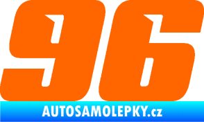 Samolepka Startovní číslo 96 typ 6 Fluorescentní oranžová