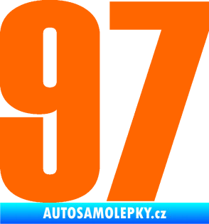 Samolepka Startovní číslo 97 typ 2 Fluorescentní oranžová