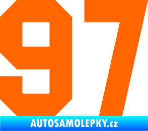 Samolepka Startovní číslo 97 Fluorescentní oranžová