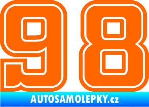 Samolepka Startovní číslo 98 typ 5 Fluorescentní oranžová