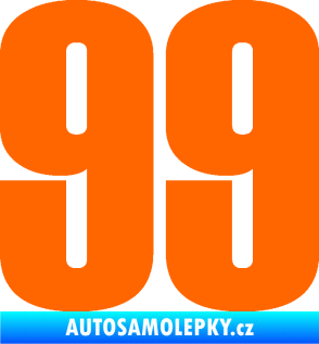 Samolepka Startovní číslo 99 typ 2      Fluorescentní oranžová