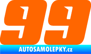 Samolepka Startovní číslo 99 typ 6 Fluorescentní oranžová