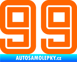 Samolepka Startovní číslo 99 typ 7 Fluorescentní oranžová