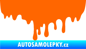 Samolepka Stékájící skvrna 001 pravá krevní cákanec Fluorescentní oranžová