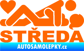 Samolepka Středa nápis Fluorescentní oranžová