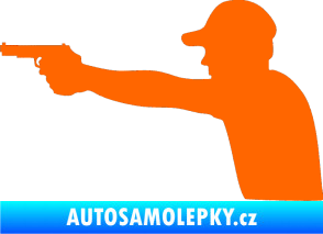 Samolepka Střelec silueta 001 levá Fluorescentní oranžová