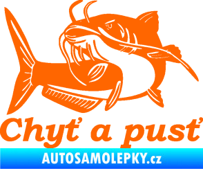 Samolepka Sumec 002 chyť a pusť levá Fluorescentní oranžová