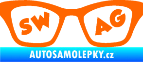 Samolepka Swag nápis v brýlích Fluorescentní oranžová