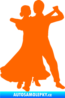 Samolepka Tanec 003 pravá společenský tanec pár Fluorescentní oranžová
