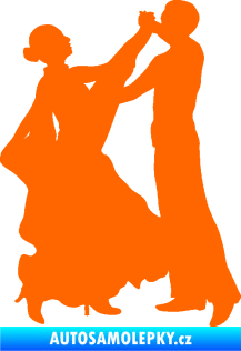 Samolepka Tanec 004 pravá společenský tanec pár Fluorescentní oranžová