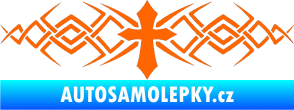 Samolepka Tetování 080 kříž Fluorescentní oranžová