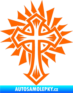 Samolepka Tetování 118 kříž Fluorescentní oranžová