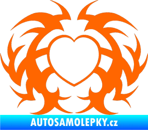 Samolepka Tetování 121 srdce Fluorescentní oranžová