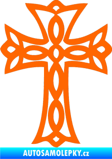 Samolepka Tetování 191 kříž Fluorescentní oranžová