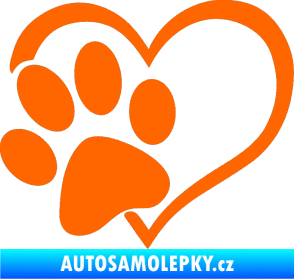 Samolepka Tlapka love levá Fluorescentní oranžová
