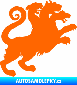 Samolepka Trojhlavý pes kerberos 002 pravá Fluorescentní oranžová