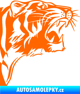 Samolepka Tygr 002 pravá Fluorescentní oranžová
