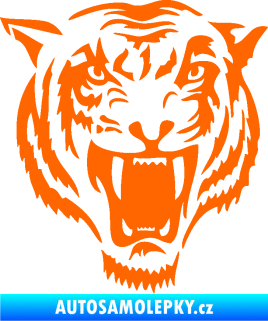 Samolepka Tygr 005 pravá hlava Fluorescentní oranžová