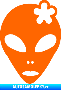 Samolepka UFO 009 slečna s kytičkou pravá Fluorescentní oranžová