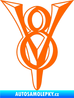 Samolepka V8 - osmiválec Fluorescentní oranžová