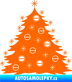 Samolepka Vánoční stromeček 001 Fluorescentní oranžová