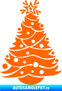 Samolepka Vánoční stromeček 002 Fluorescentní oranžová