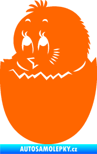 Samolepka Velikonoční dekorace 001 levá kuřátko Fluorescentní oranžová