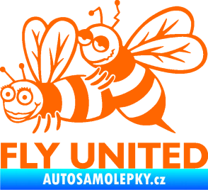 Samolepka Veselé vosy fly united levá Fluorescentní oranžová