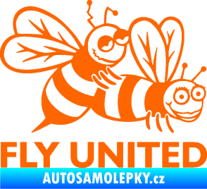 Samolepka Veselé vosy fly united pravá Fluorescentní oranžová