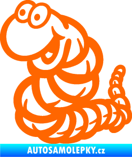 Samolepka Veselý červík levá Fluorescentní oranžová