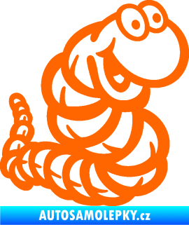 Samolepka Veselý červík pravá Fluorescentní oranžová