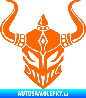 Samolepka Vikingská helma Fluorescentní oranžová