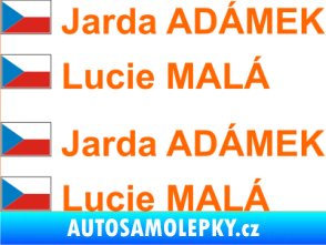 Samolepka Vlajka ČR se jménem Fluorescentní oranžová