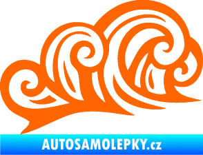 Samolepka Vlny 003 pravá moře Fluorescentní oranžová