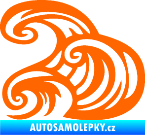 Samolepka Vlny 004 levá moře Fluorescentní oranžová