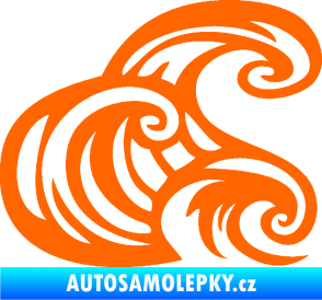 Samolepka Vlny 004 pravá moře Fluorescentní oranžová