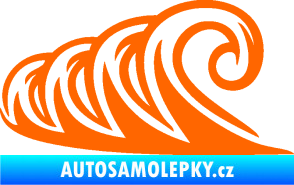 Samolepka Vlny 006 levá moře Fluorescentní oranžová