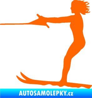 Samolepka Vodní lyže 002 levá Fluorescentní oranžová