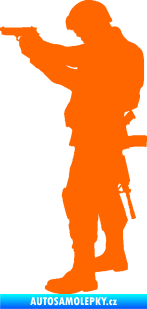 Samolepka Voják 002 levá Fluorescentní oranžová
