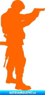 Samolepka Voják 002 pravá Fluorescentní oranžová