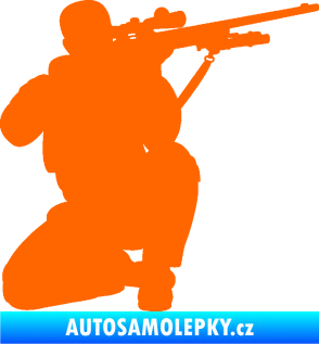 Samolepka Voják 010 pravá sniper Fluorescentní oranžová