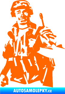 Samolepka Voják 014 levá Fluorescentní oranžová